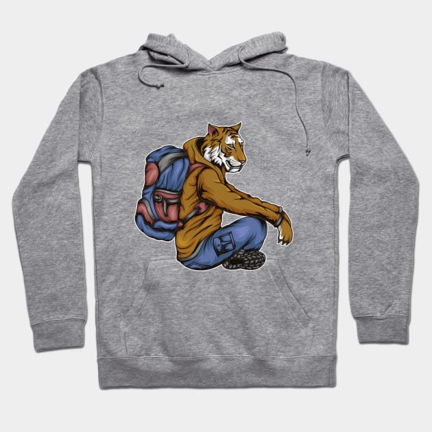 Rest Tiger Backpacker Hoodie by JagatKreasi